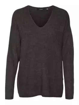 Свитер Vero Moda с V-образным вырезом "VMCREWLEFILE LS V-NECK BLOUSE NOOS", шоколадный