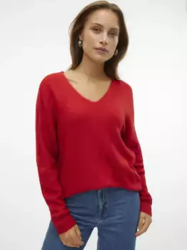 Свитер Vero Moda с V-образным вырезом "VMCREWLEFILE LS V-NECK BLOUSE NOOS", цвет Salsa Detail:Melange