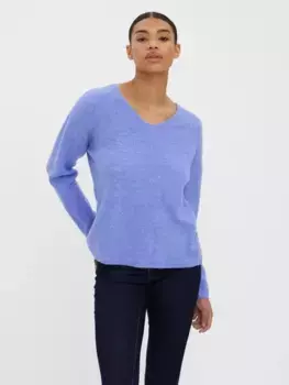 Свитер Vero Moda с V-образным вырезом "VMCREWLEFILE LS V-NECK BLOUSE NOOS", цвет Jacaranda Melange