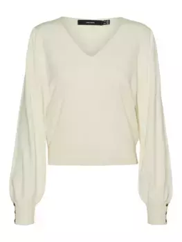 Свитер Vero Moda с V-образным вырезом "VMHOLLYKARIS LS V-NECK PULLOVER GA BOO", цвет Birch Detail:W. Gold Buttons