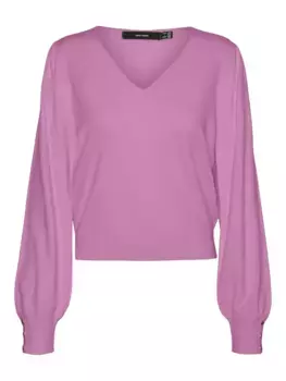 Свитер Vero Moda с V-образным вырезом "VMHOLLYKARIS LS V-NECK PULLOVER GA BOO", фуксия