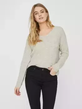 Свитер Vero Moda с V-образным вырезом "VMCREWLEFILE LS V-NECK BLOUSE NOOS", цвет Birch Melange