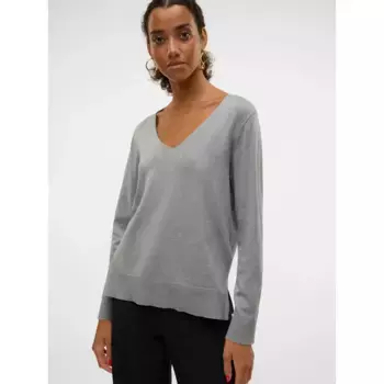 Свитер Vero Moda Silje v neck, серый