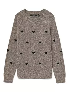 Свитер VERO MODA VMDOFFY INTARSIA, серо-коричневый