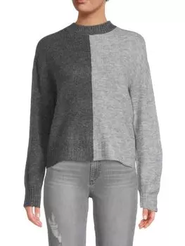 Свитер Vigoss с заниженной линией плеч с цветными блоками, серый