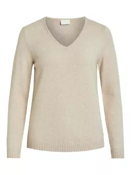 Свитер Vila Dnner Strick Basic Stretch Sweater VIRIL, бежевый