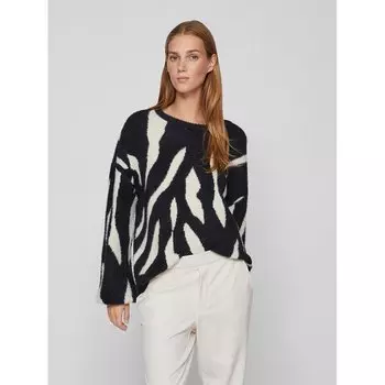 Свитер Vila Juli Jaquard Mock Neck, черный