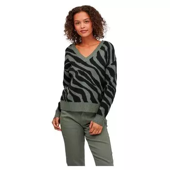 Свитер Vila Ril Feami Mix V Neck, зеленый