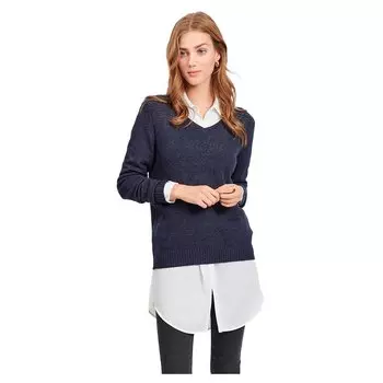 Свитер Vila Ril Long Sleeve V Neck, синий