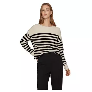 Свитер Vila Ril Rib Stripe, бежевый