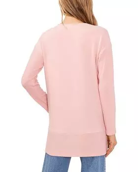 Свитер Vince Camuto Long Sleeve Drop Shoulder V-Neck Cozy Tunic, цвет Pink Rouge