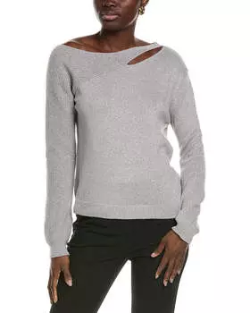 Свитер Vince Camuto с вырезом на одной стороне плеча, серебряный