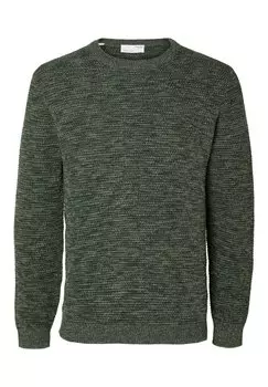 Свитер VINCE LS BUBBLE CREW NECK W NOOS Selected, ветивер с зелеными фронтонами