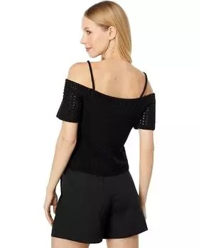 Свитер Vince Open Shoulder Organic Cotton Tank, черный