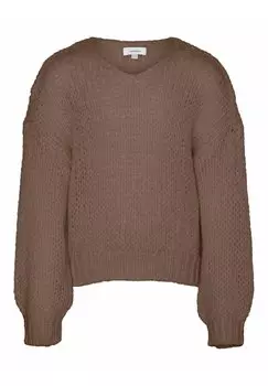 Свитер Vmerin Ls V-Neck Ga VERO MODA Girl, цвет brown lentil