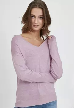 Свитер VNECK b.young, лиловый туманный меланж