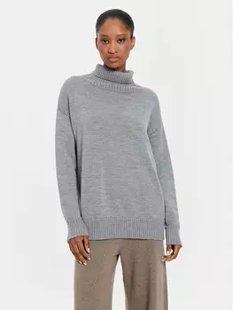 Свитер-Водолазка свободного кроя Max Mara Leisure, серый