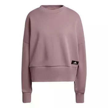 Свитер w fi 3s crew stripe sports round neck pullover long sleeves purple pink hoodie Adidas, бежевый