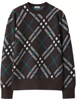 Свитер в клетку Burberry, коричневый