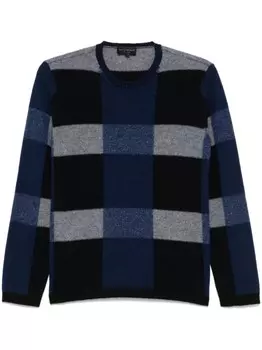 Свитер в клетку Emporio Armani, синий