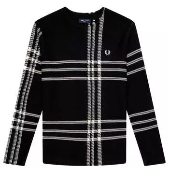 Свитер в клетку тартан Fred Perry, черный