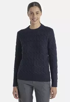 Свитер W MER CABLE CREWE Icebreaker, темно-синий