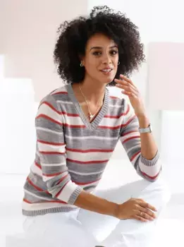 Свитер в полоску Classic Basics "Пуловер", цвет Grapefruit