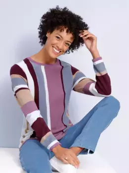 Свитер в полоску Classic Basics "Пуловер", цвет Violett-Ecru-Gestreift