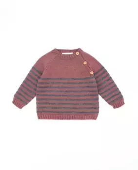 Свитер в полоску для мальчиков на пуговицах Fina Ejerique, сиреневый