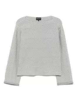 Свитер в полоску Emporio Armani, серый