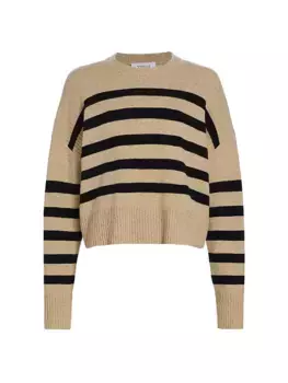 Свитер в полоску Farah из смесовой шерсти Derek Lam 10 Crosby, черный