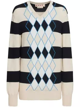 Свитер в полоску Marni, черный