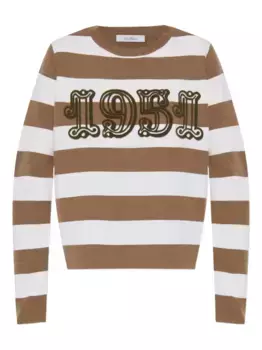 Свитер в полоску MAX MARA, коричневый