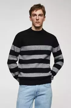 Свитер в полоску Новосель Mango, черный