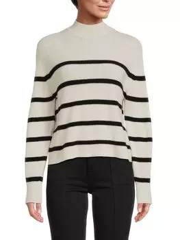 Свитер в полоску ребристой вязки Amicale, слоновая кость