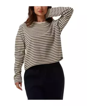 Свитер в полоску с длинными рукавами Penn&Ink N.Y, бежевый