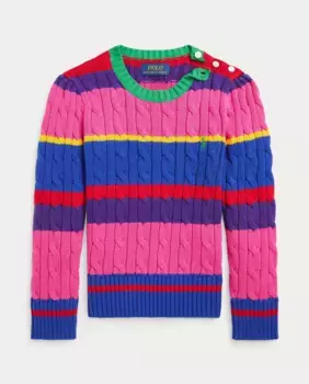 Свитер в разноцветную полоску для девочки Polo Ralph Lauren, мультиколор