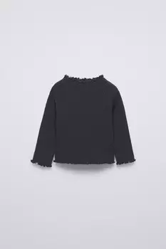 Свитер в ребристую трикотажную платье ZARA, темно-серый