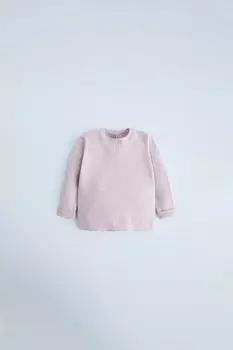 Свитер в ребруску с пуговицами ZARA, светло-розовый