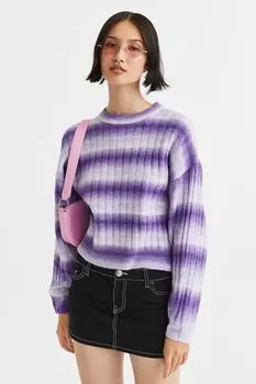 Свитер в рубчик H&amp;M, светло-фиолетовый/полосатый