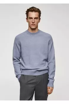 Свитер в рубчик Mango, синий