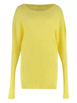Свитер в рубчик MM6 Maison Margiela, желтый