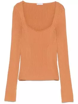 Свитер в рубчик Patrizia Pepe, коричневый