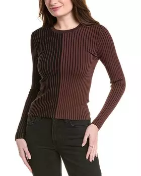 Свитер в рубчик Pistola Betsy в пеструю полоску, коричневый