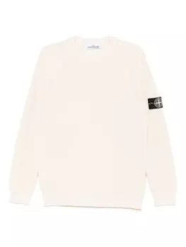Свитер в рубчик с эмблемой Stone Island Compass, нейтральный