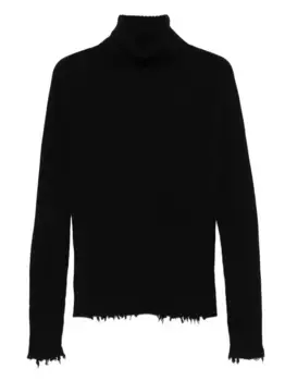 Свитер в рубчик с бахромой Uma Wang, черный