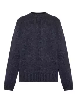 Свитер в рубчик с круглым вырезом JIL SANDER+, синий