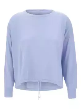 Свитер в рубчик с кулиской kaos, синий