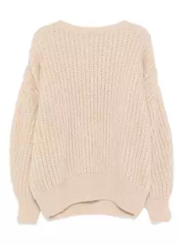 Свитер в рубчик с объемными рукавами Maiami, нейтральный