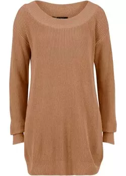 Свитер в рубчик с узором «подводная лодка» Bpc Bonprix Collection, оранжевый